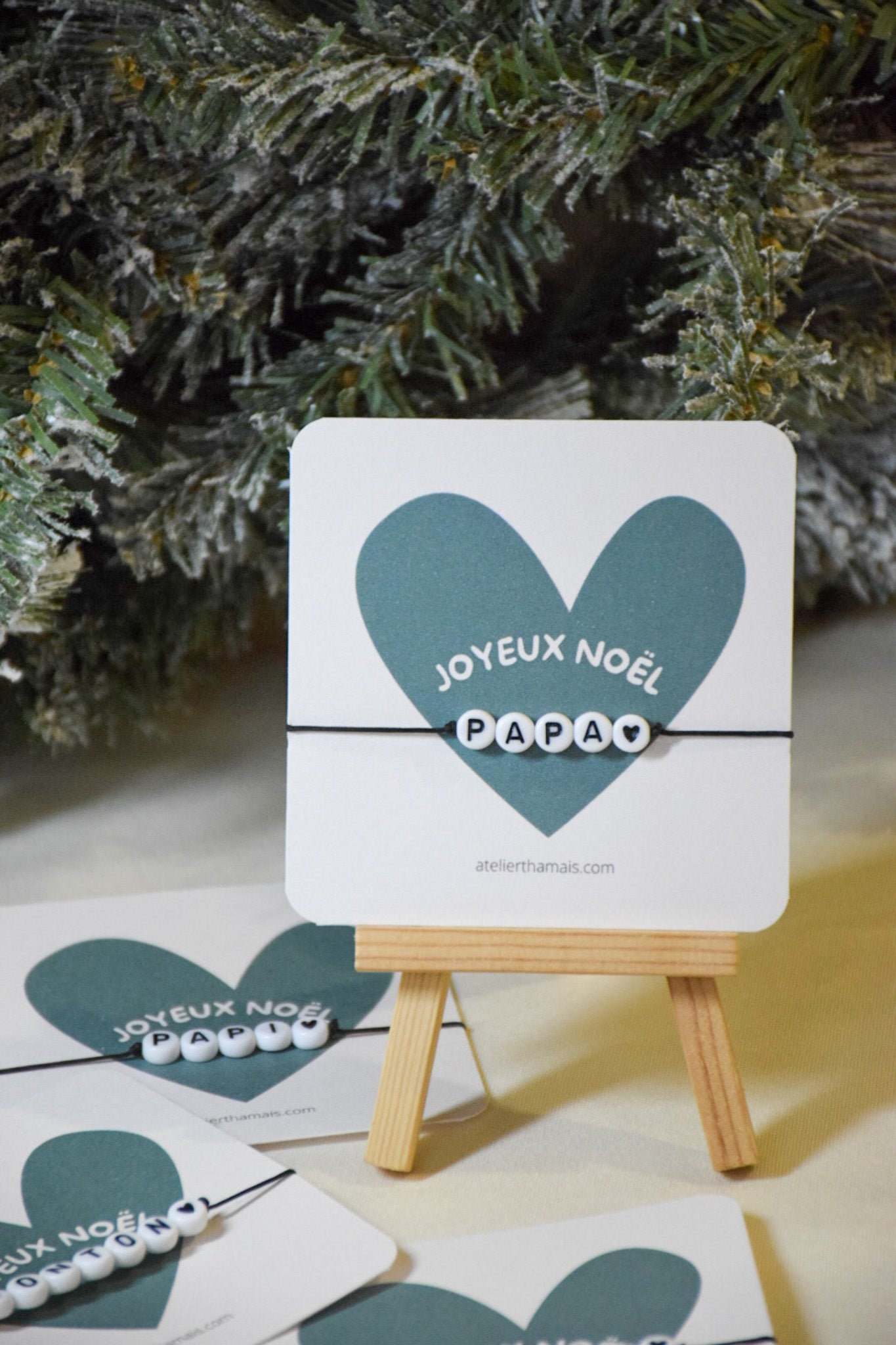 Bracelet sur carte homme « Joyeux Noël »
