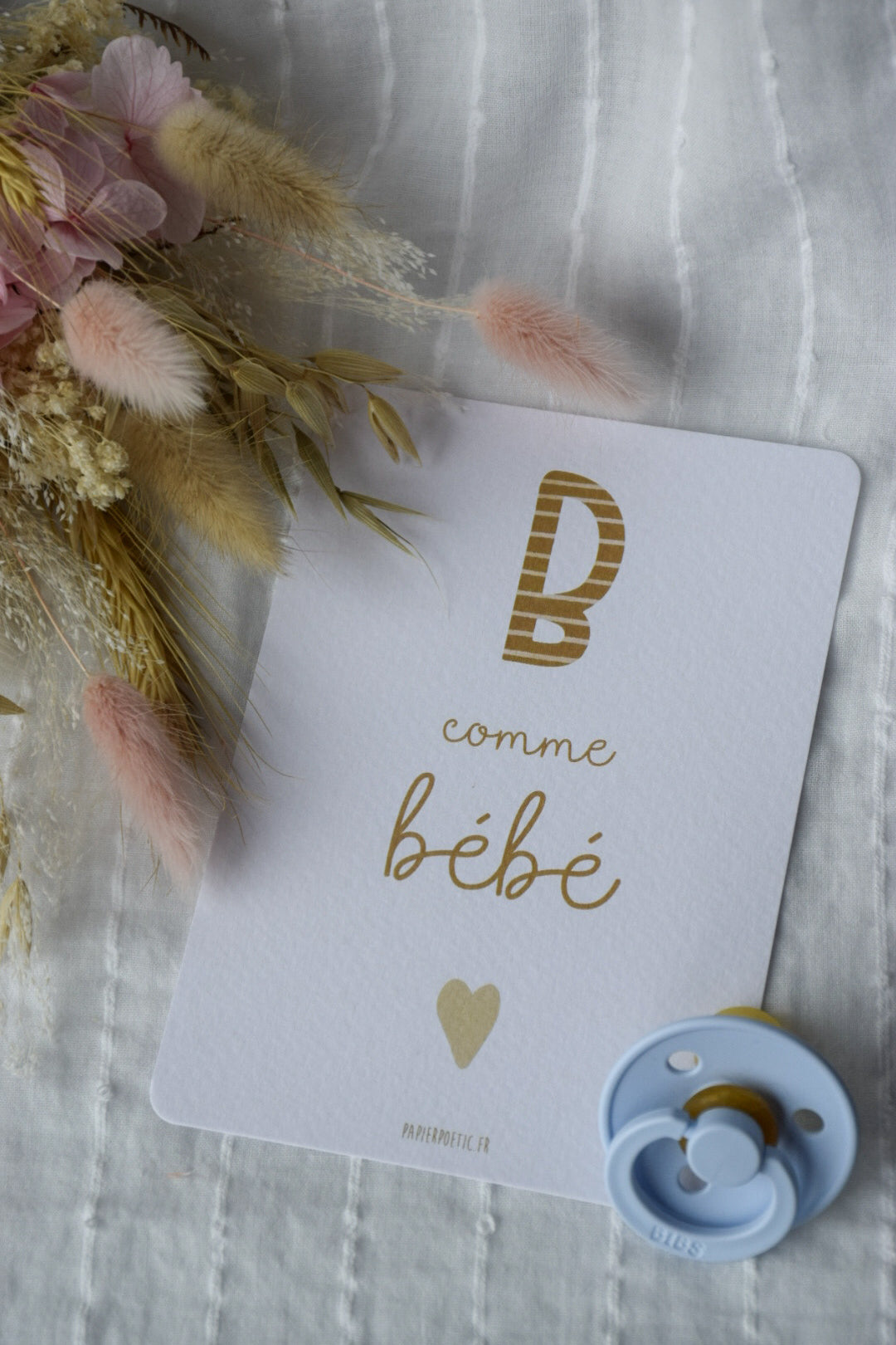 Carte "B comme Bébé" ♥ Annonce grossesse - Papier Poetic
