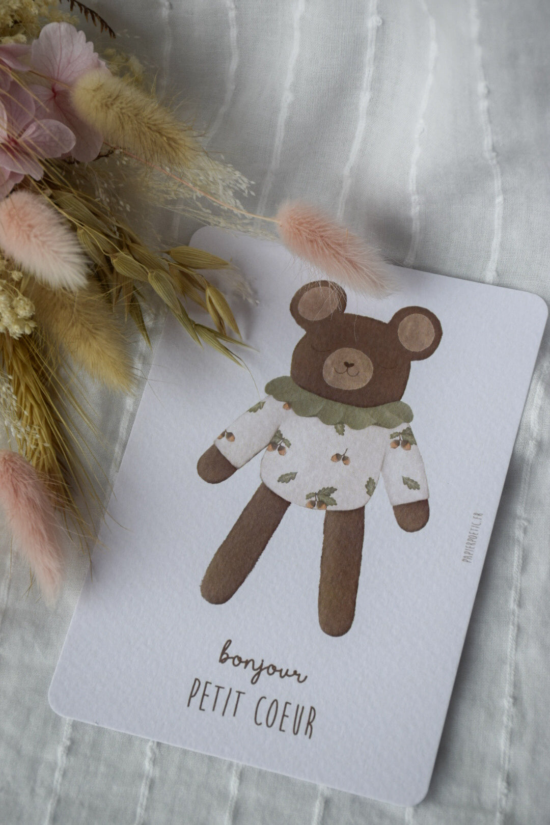 Carte Bonjour Petit Coeur ♥ Cadeau naissance - Papier Poetic