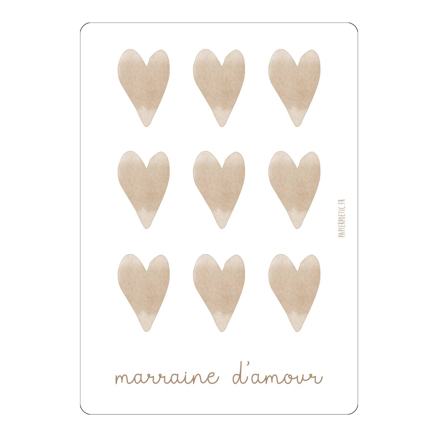 Carte "Marraine d'amour" ♥ Papier Poetic
