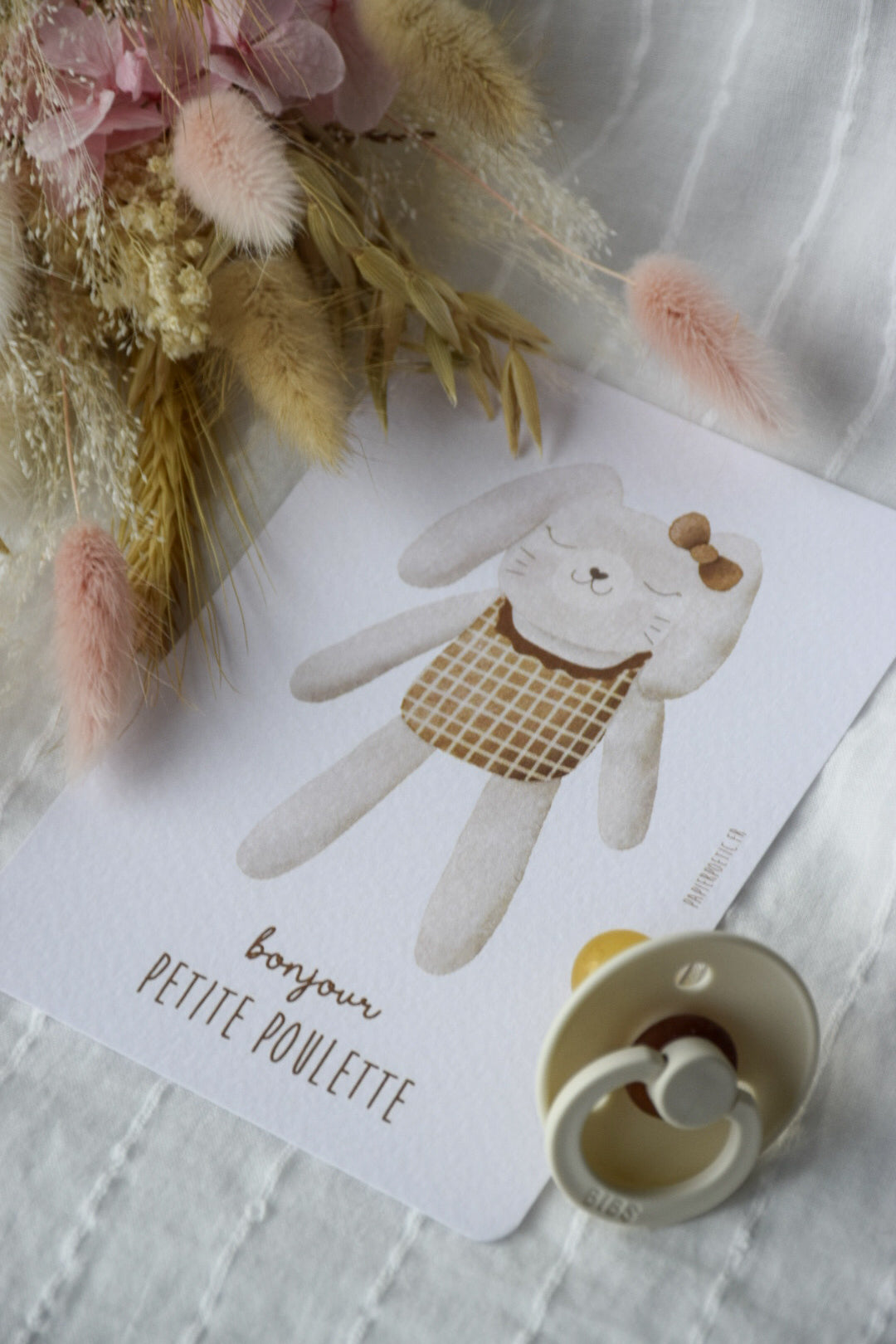 Carte Bonjour Petite Poulette ♥ Cadeau naissance - Papier Poetic