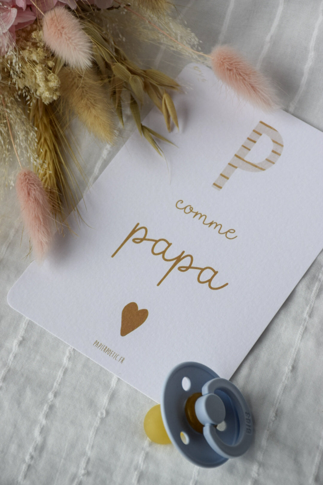 Carte "P comme Papa" ♥ Annonce grossesse - Papier Poetic