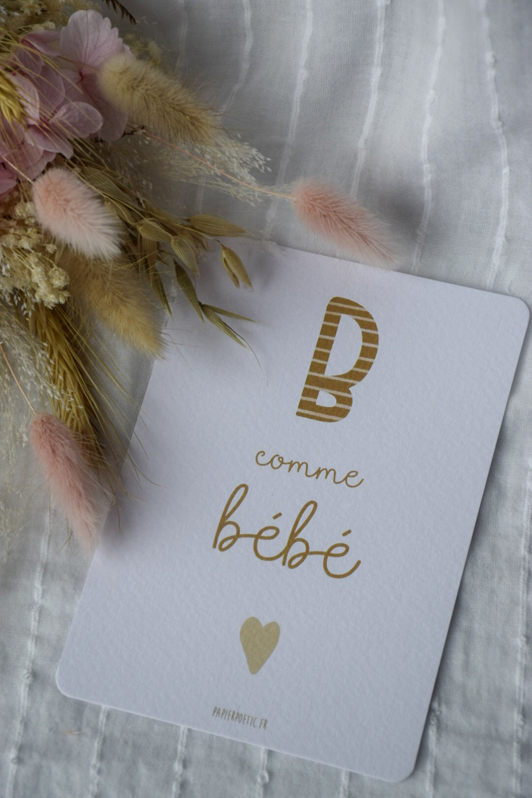 Carte "B comme Bébé" ♥ Annonce grossesse - Papier Poetic