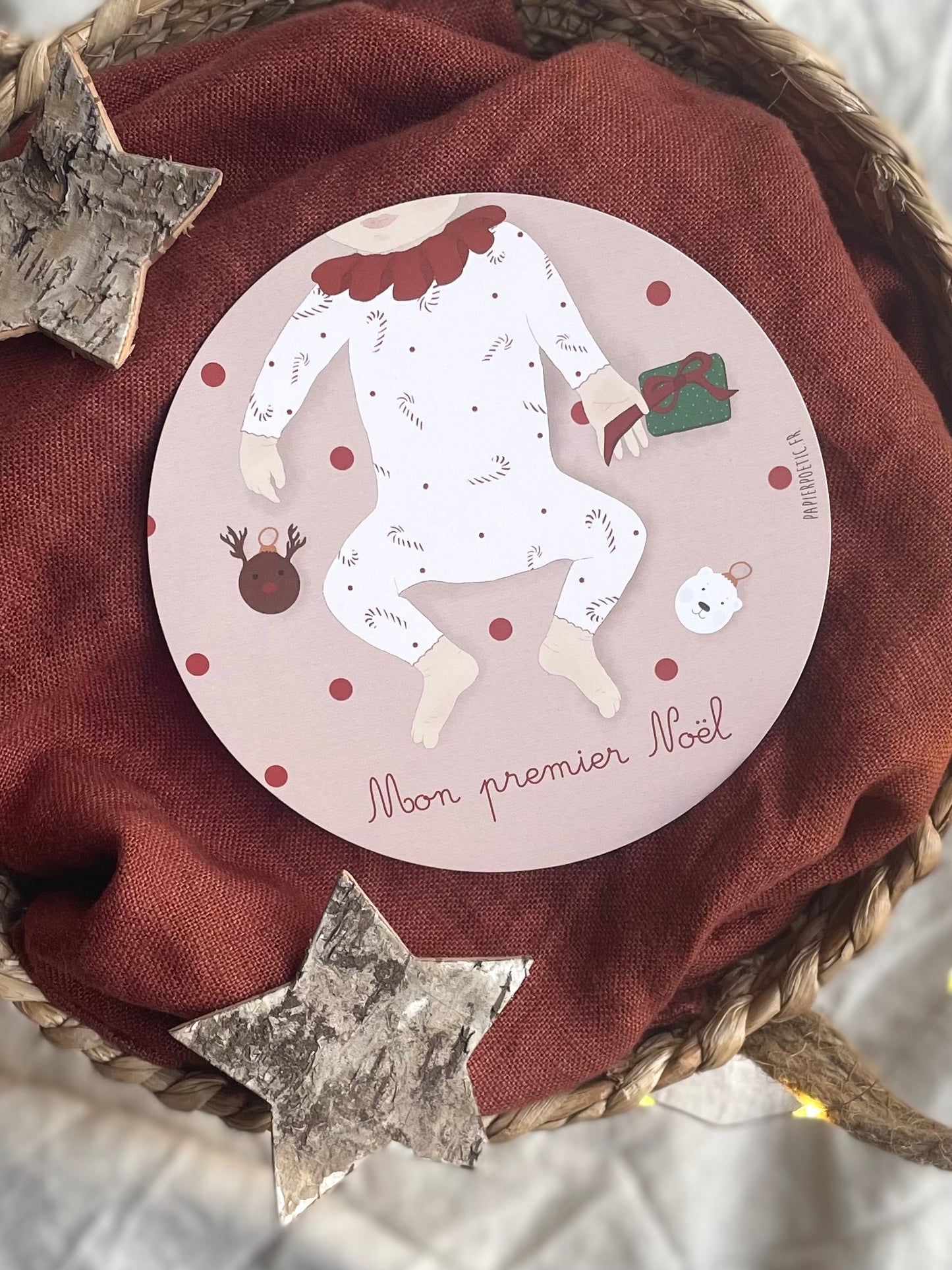 Carte étape ronde "Mon 1er Noël" - Sucre d'orge