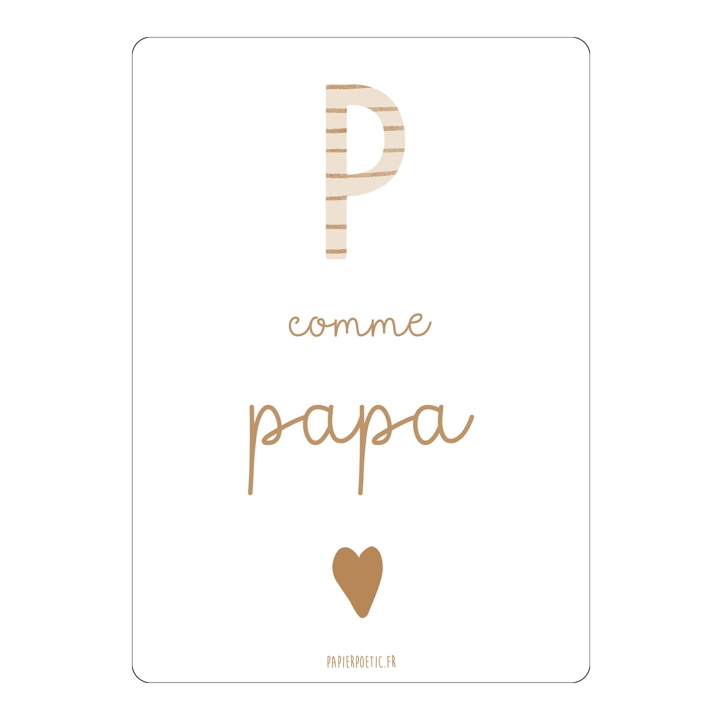 Carte "P comme Papa" ♥ Annonce grossesse - Papier Poetic