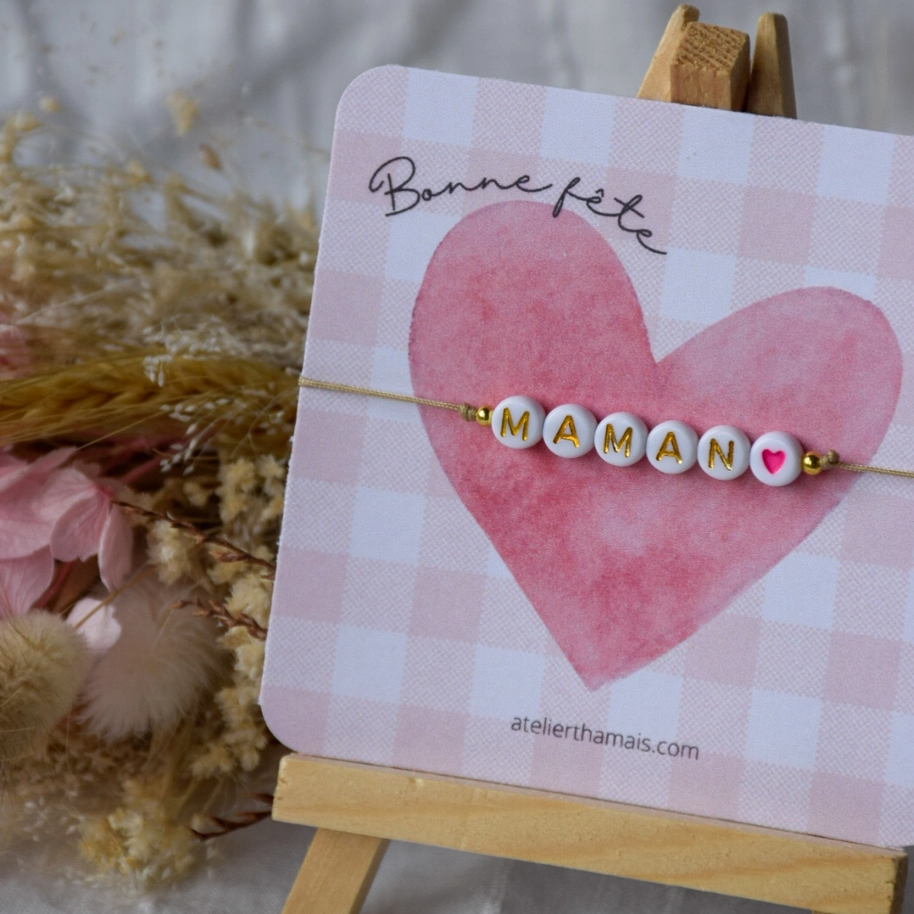 Bracelet sur carte - "Bonne fête Maman"