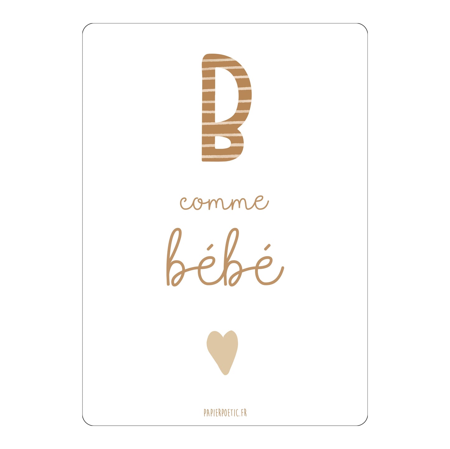 Carte "B comme Bébé" ♥ Annonce grossesse - Papier Poetic