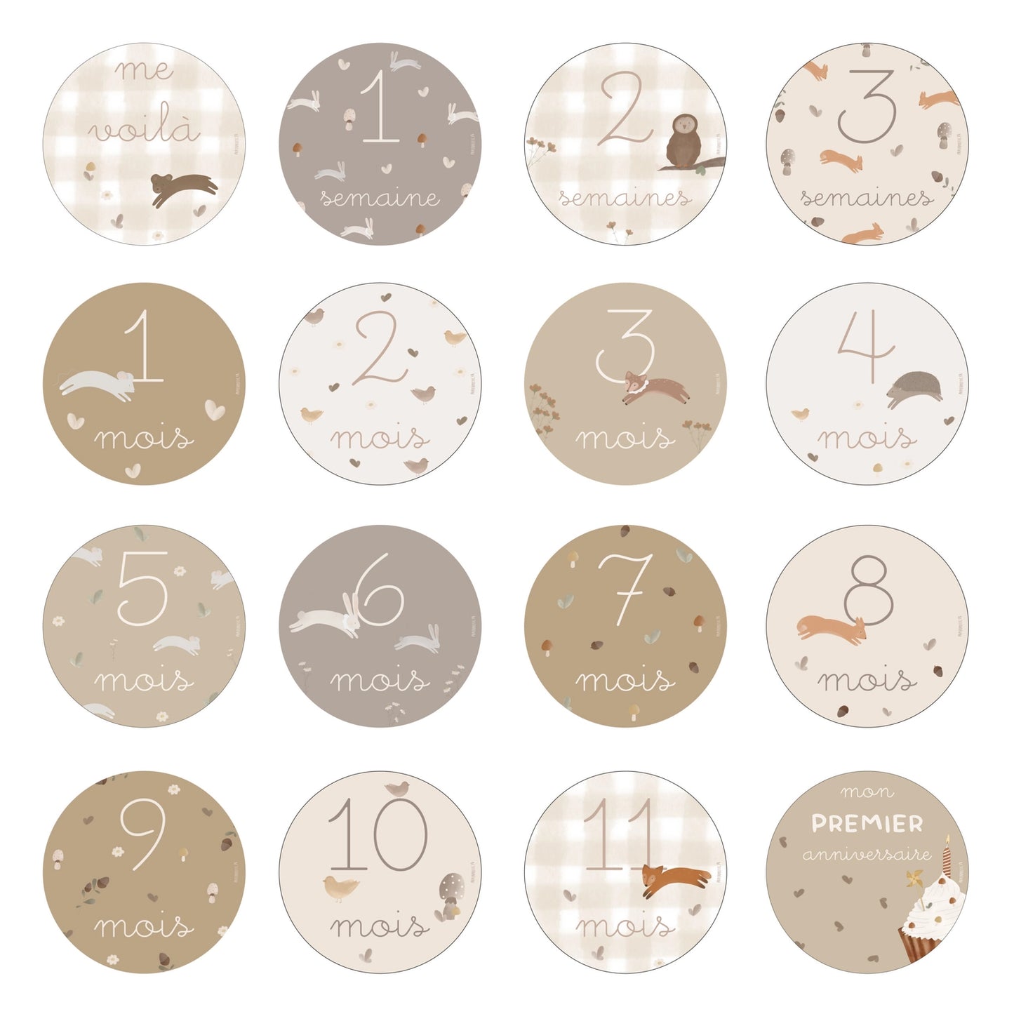 Carte étape "Première année de bébé" ♥ Papier Poetic