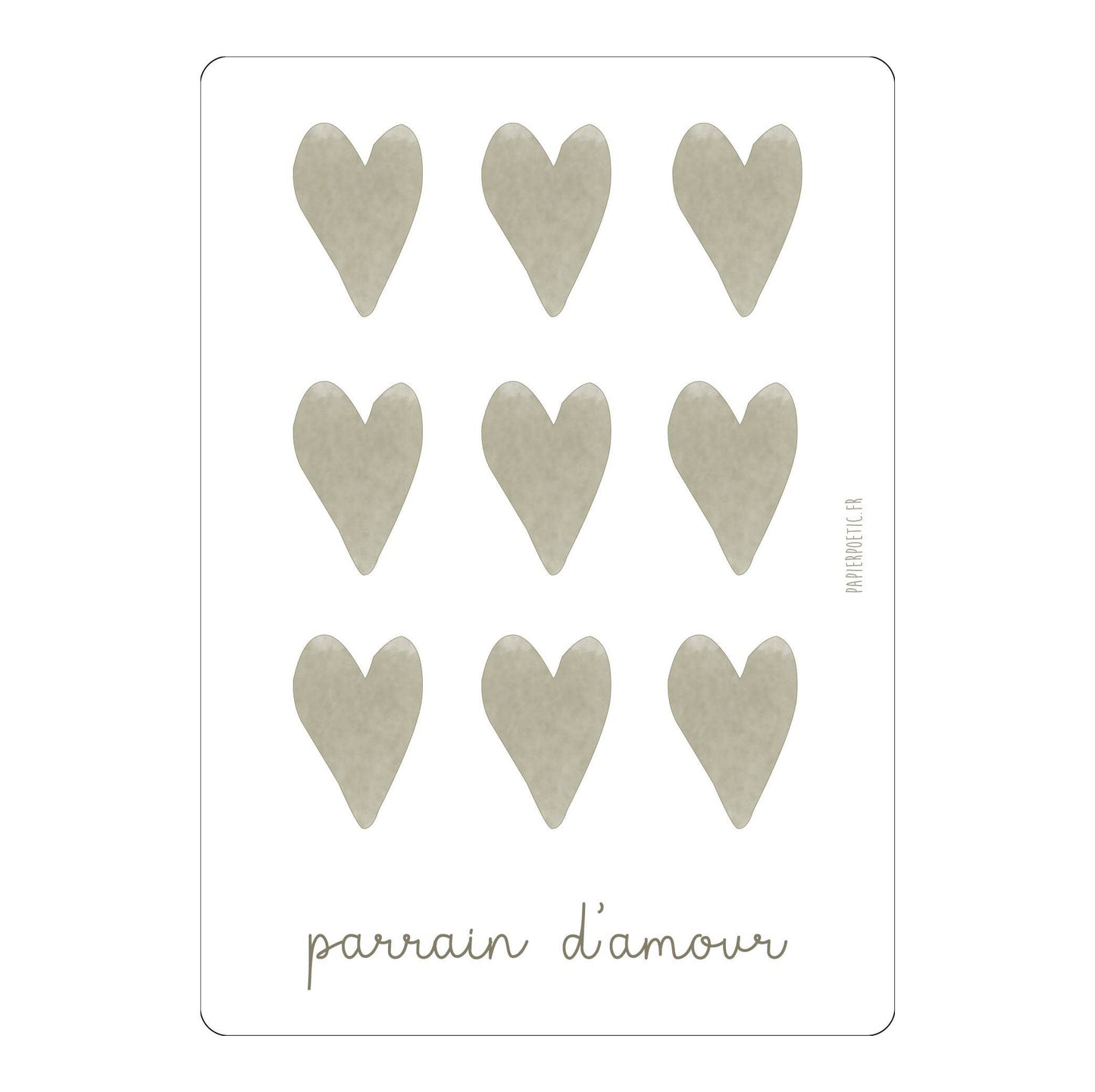 Carte "Parrain d'amour" ♥ Annonce grossesse - Papier Poetic