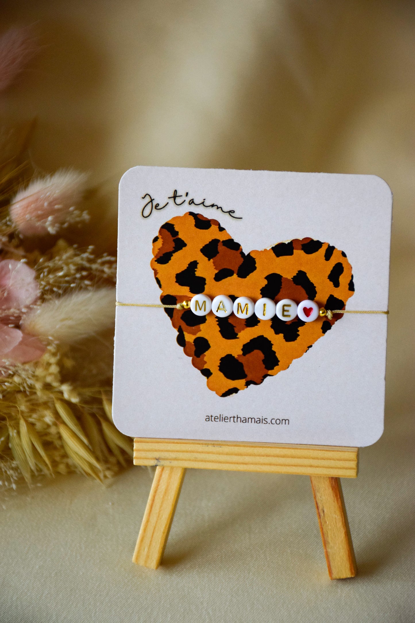 Bracelet sur carte "Je t'aime Mamie" - Collection Graou