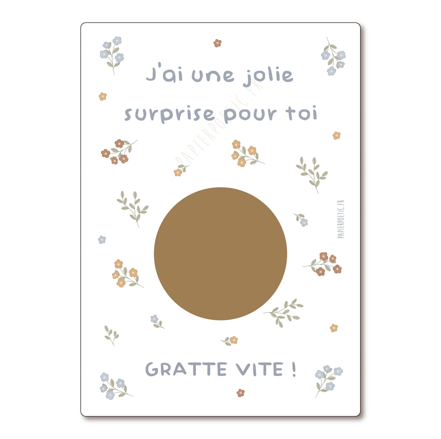 Carte à gratter annonce grossesse / Papier Poetic / Échographie