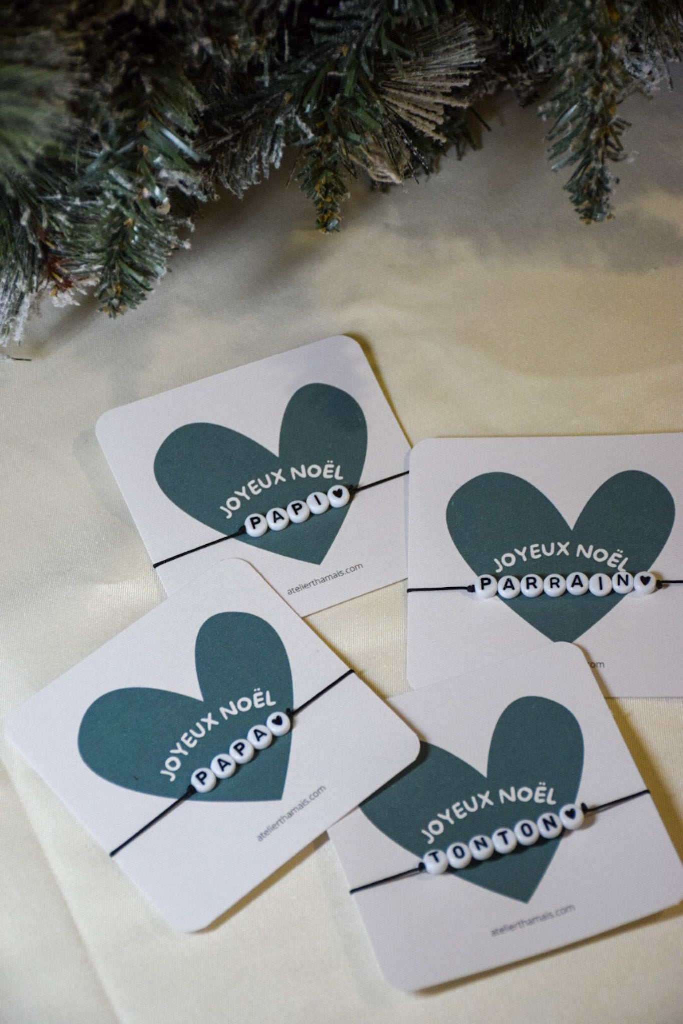 Bracelet sur carte homme « Joyeux Noël »