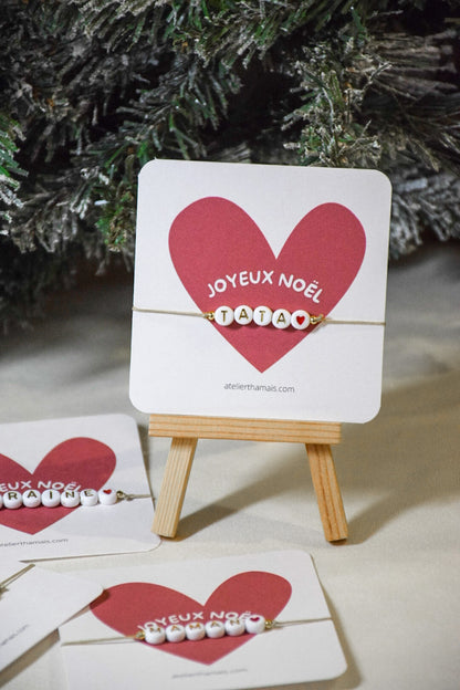 Bracelet sur carte femme « Joyeux Noël »