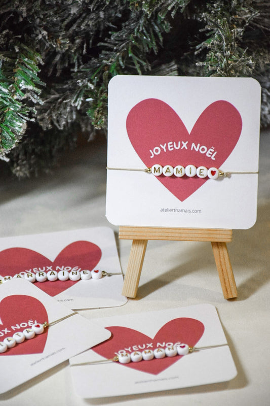 Bracelet sur carte femme « Joyeux Noël »