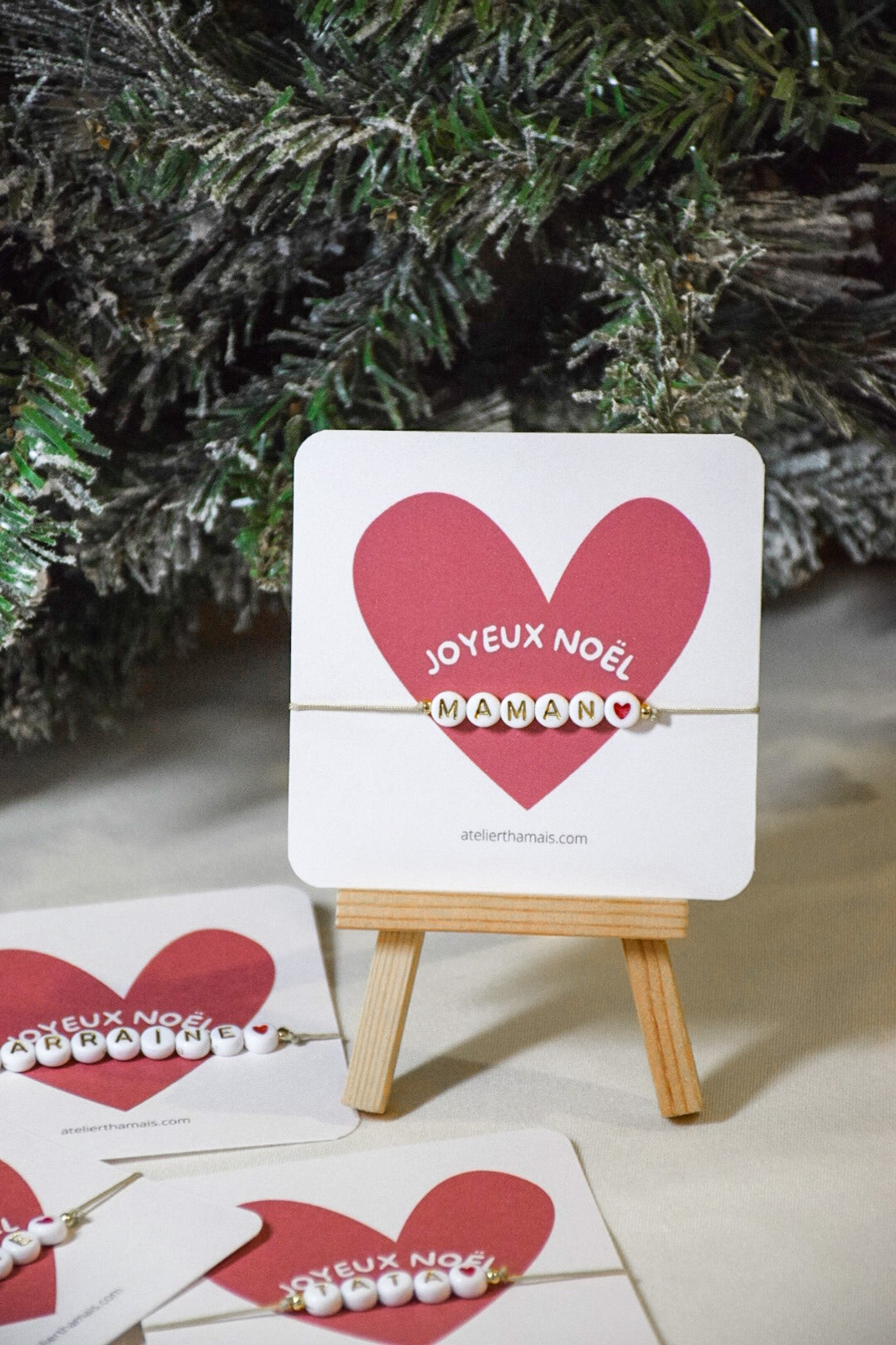Bracelet sur carte femme « Joyeux Noël »