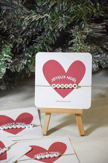 Bracelet sur carte femme « Joyeux Noël »
