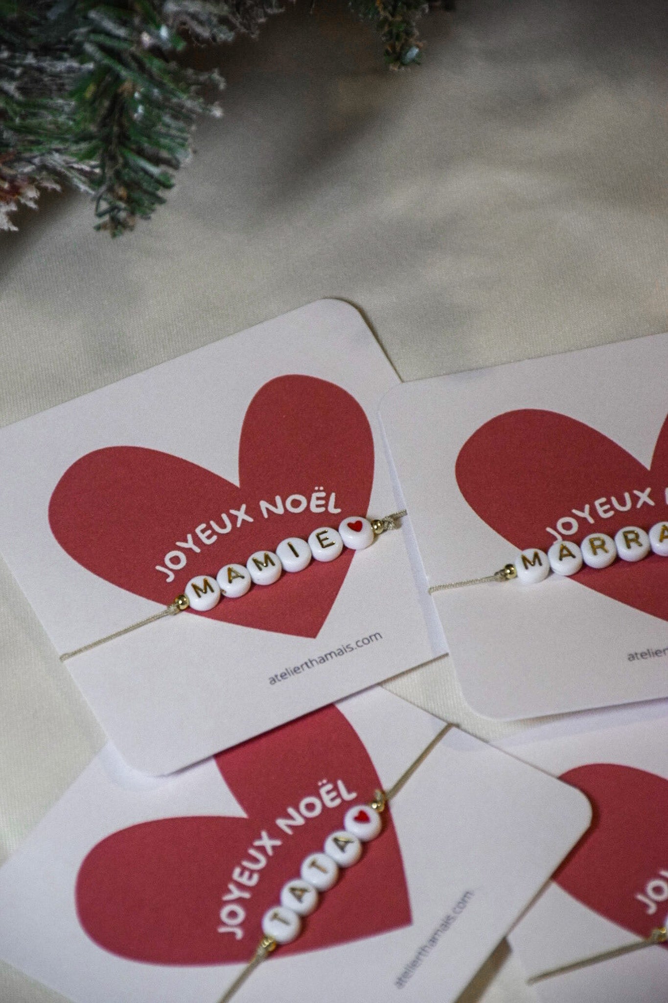 Bracelet sur carte femme « Joyeux Noël »