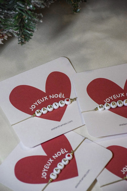Bracelet sur carte femme « Joyeux Noël »
