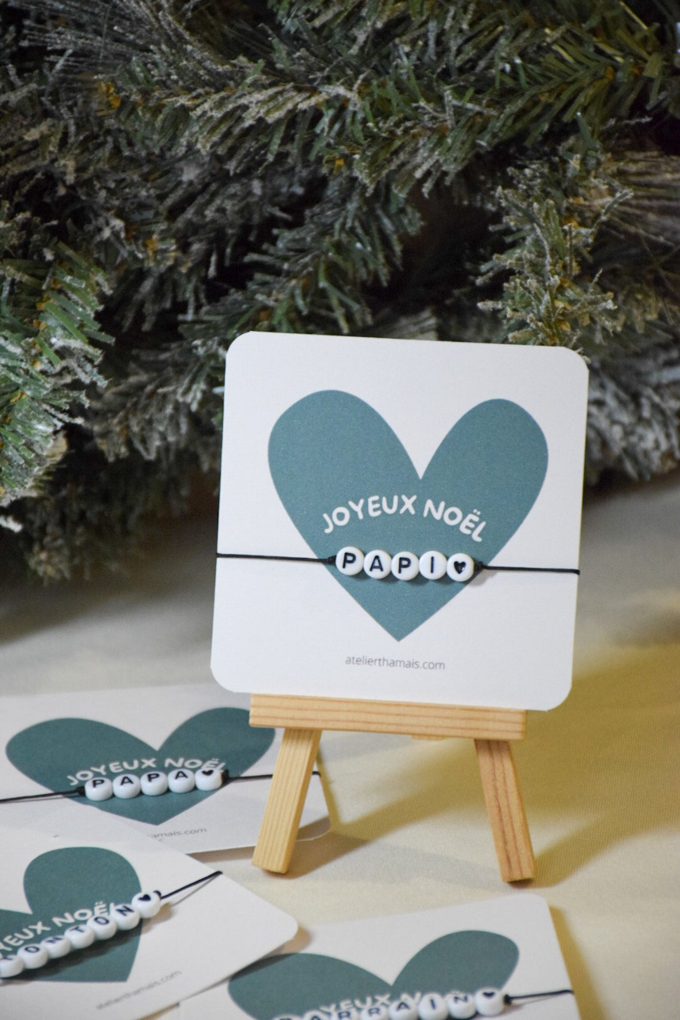 Bracelet sur carte homme « Joyeux Noël »