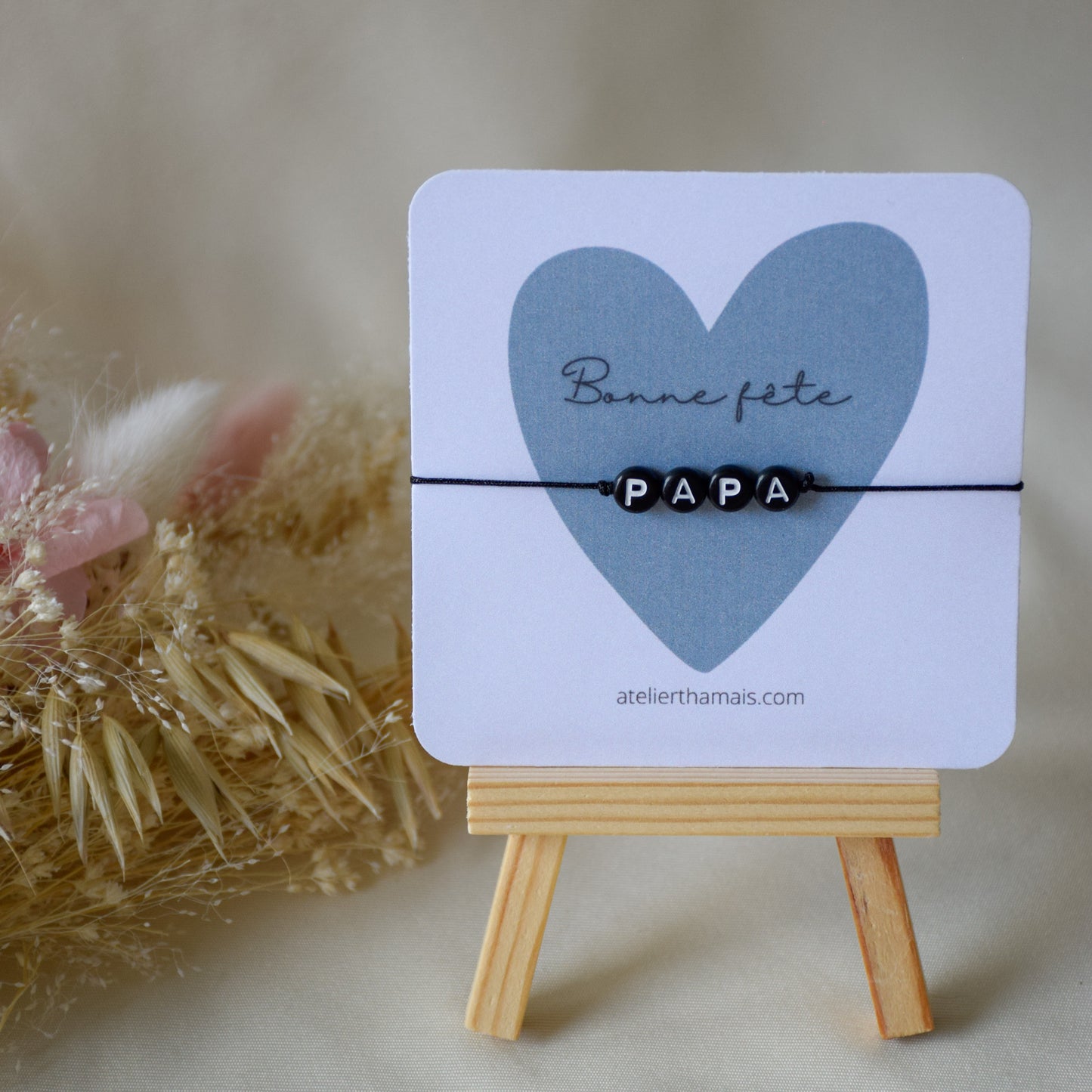 Bracelet "Bonne fête papa" - Carte bleu