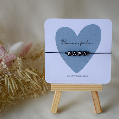 Bracelet "Bonne fête papa" - Carte bleu