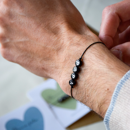 Bracelet "Bonne fête papa" - Carte bleu