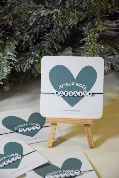 Bracelet sur carte homme « Joyeux Noël »