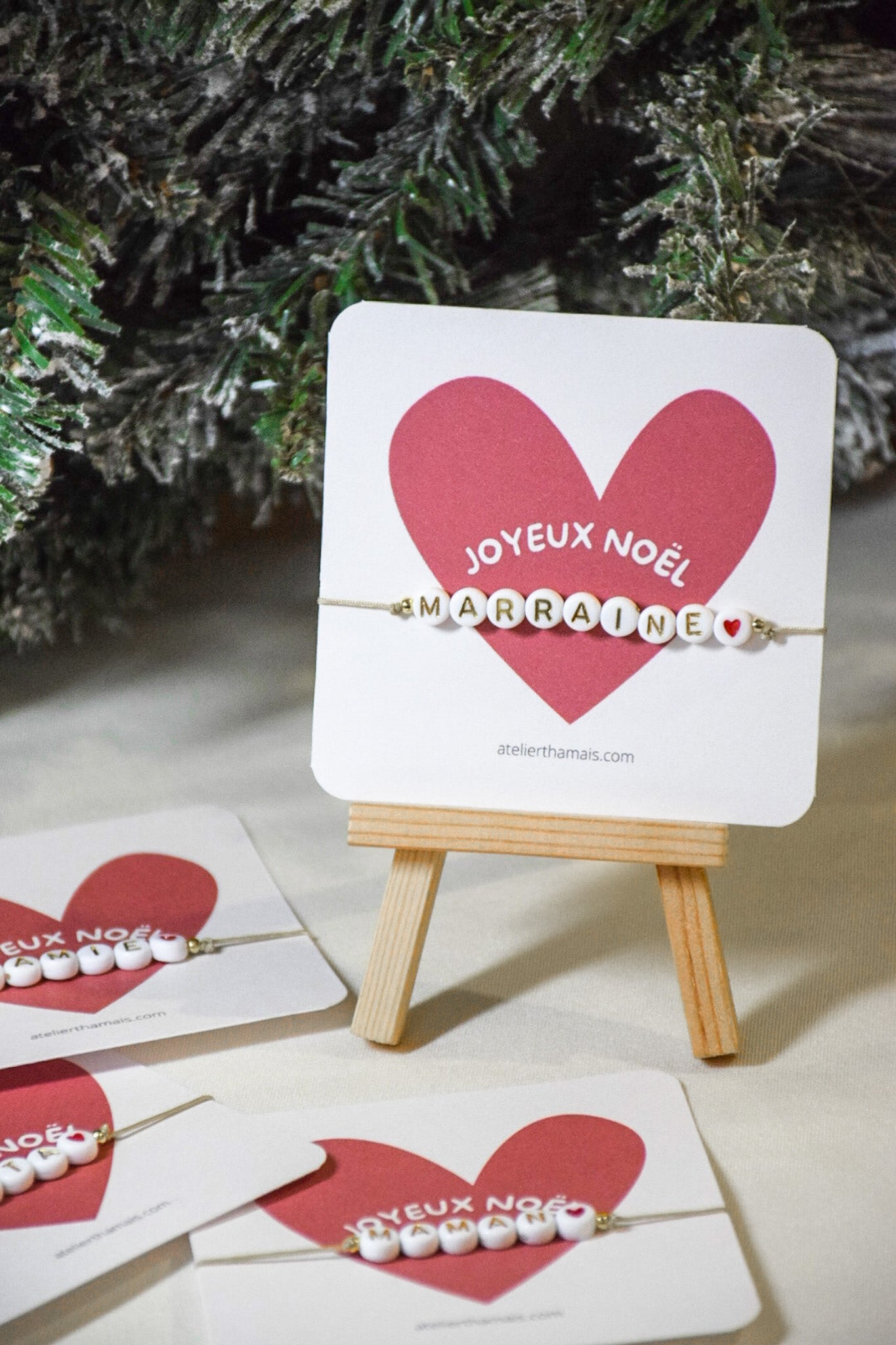 Bracelet sur carte femme « Joyeux Noël »