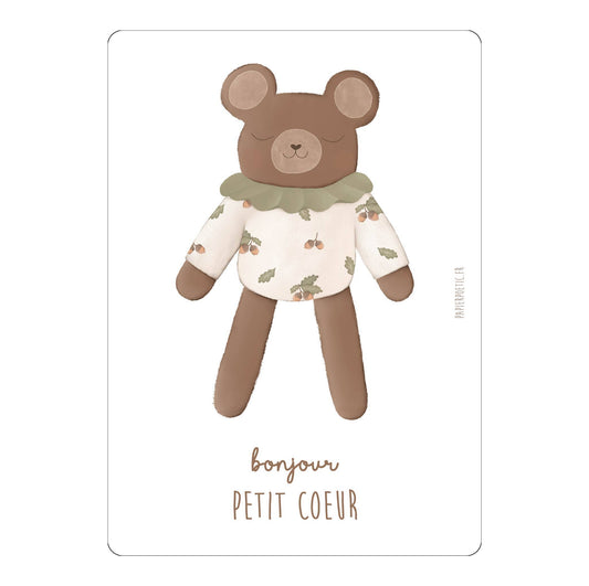 Carte Bonjour Petit Coeur ♥ Cadeau naissance - Papier Poetic