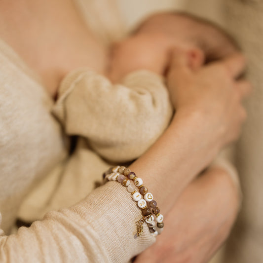 Bracelet d'allaitement perles quartz (Marbre violet)