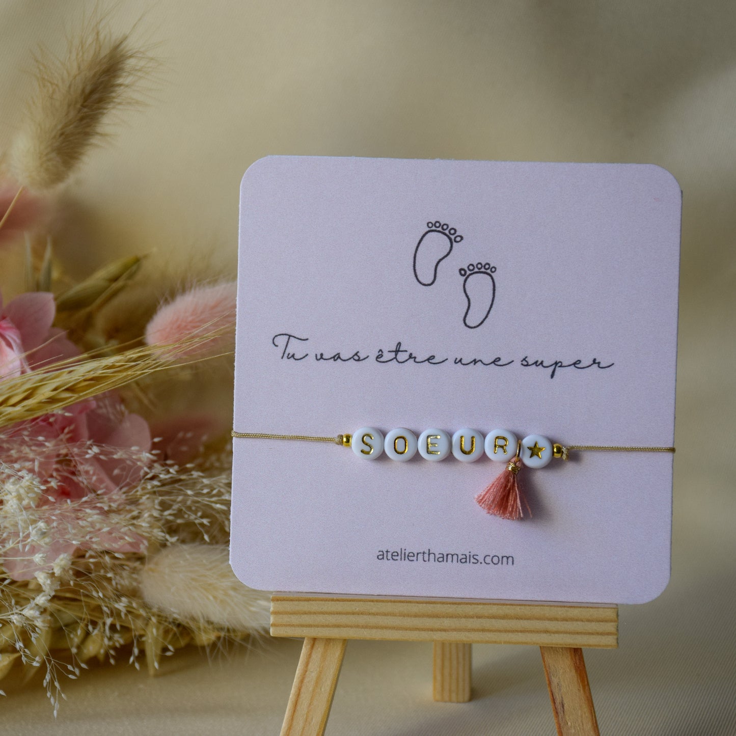 Bracelet annonce "Tu seras une super soeur"