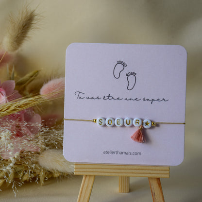 Bracelet annonce "Tu seras une super soeur"